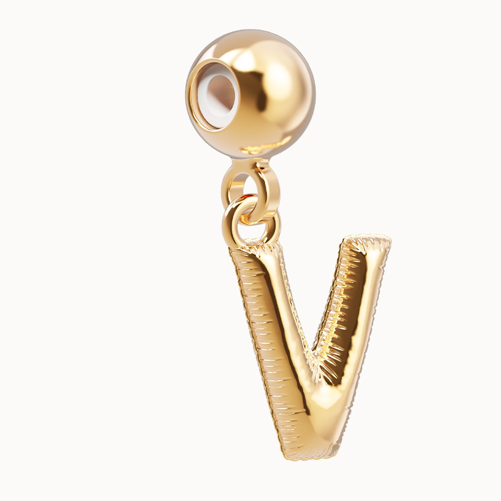 Letter V Charm