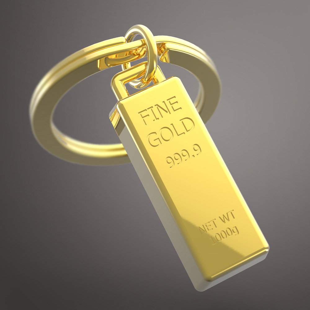 Gold Bar Keychain