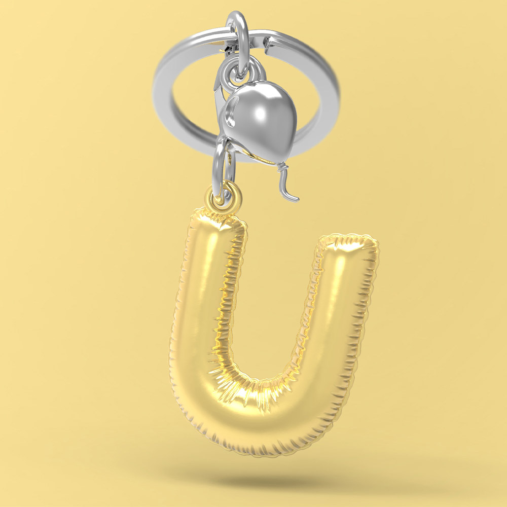 Letter U Keychain
