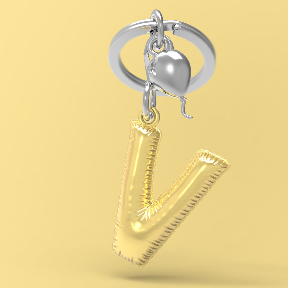Letter V Keychain