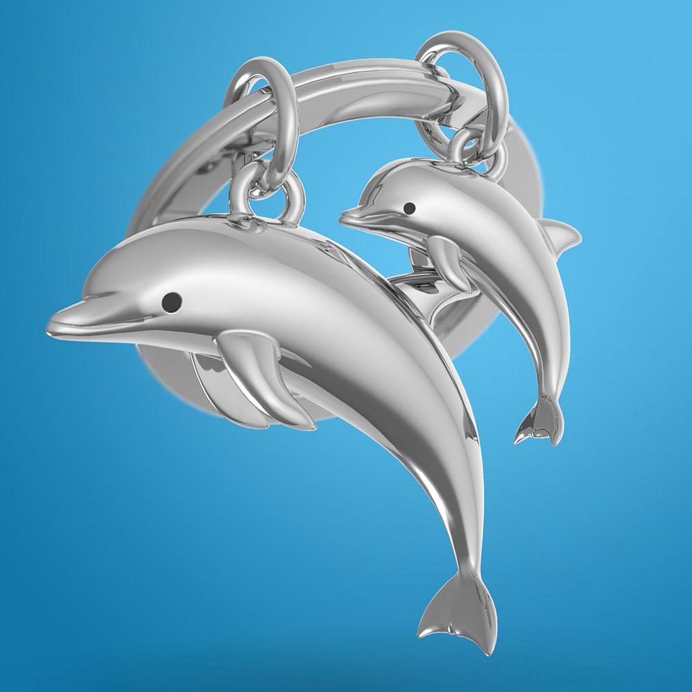 Dolphin Family Keychain
