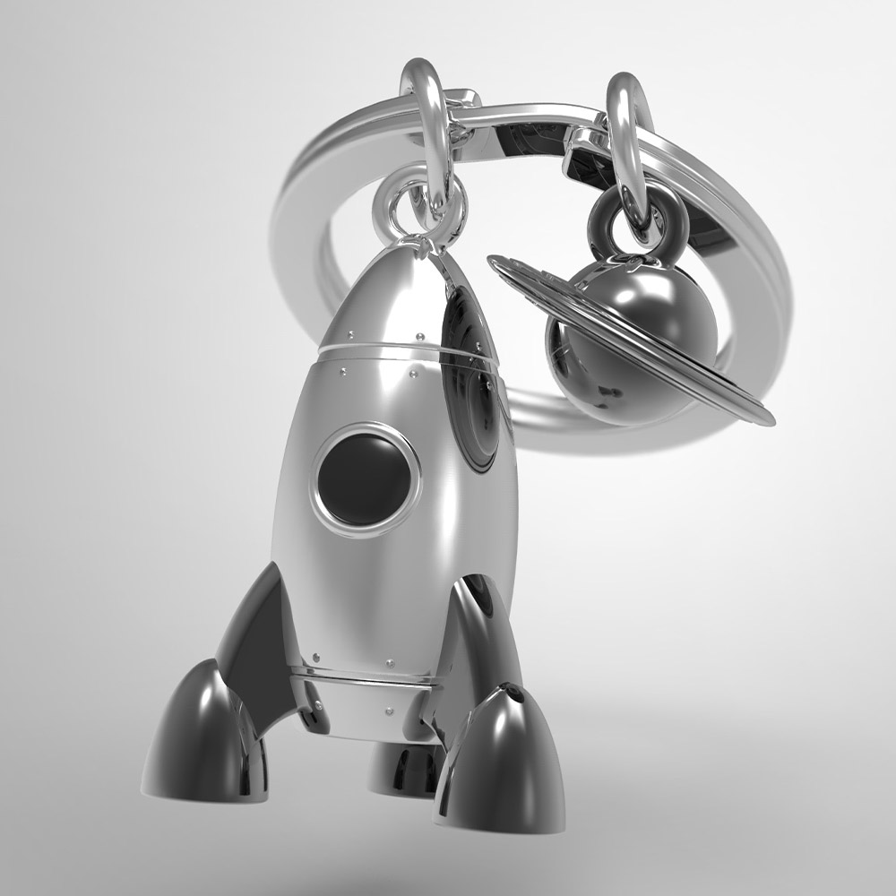 Space Rocket Keychain