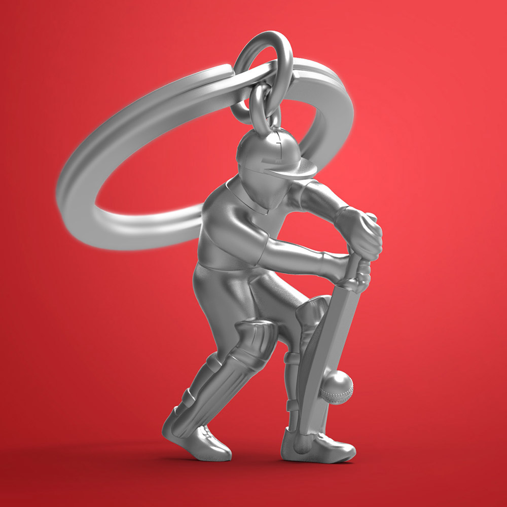 Cricket Player Keychain