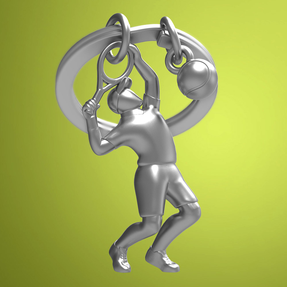 Tennis Player Keychain