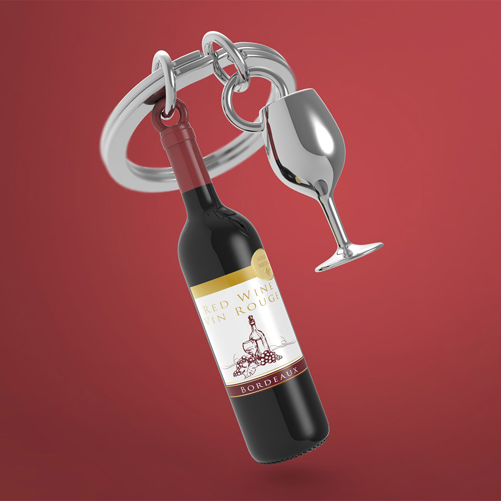 Red Wine Keychain