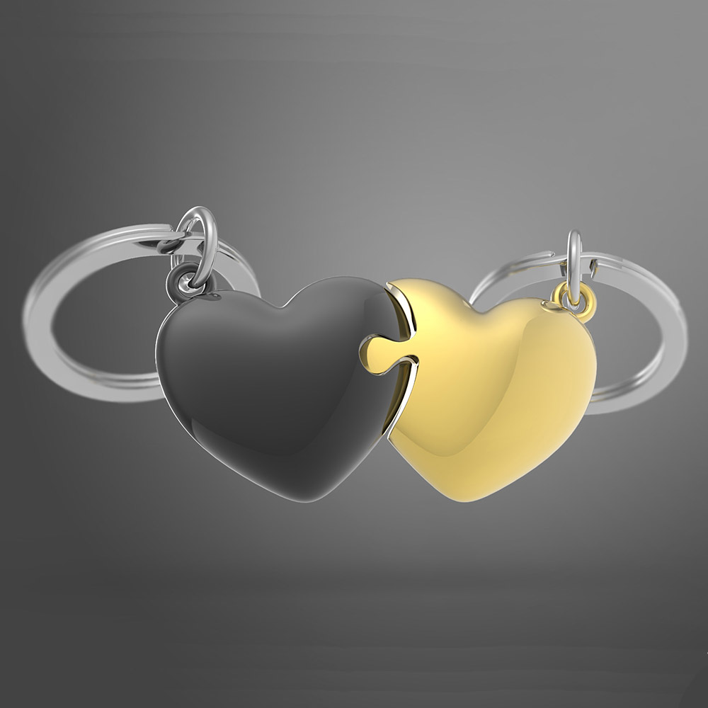 Heart Puzzle Keychain