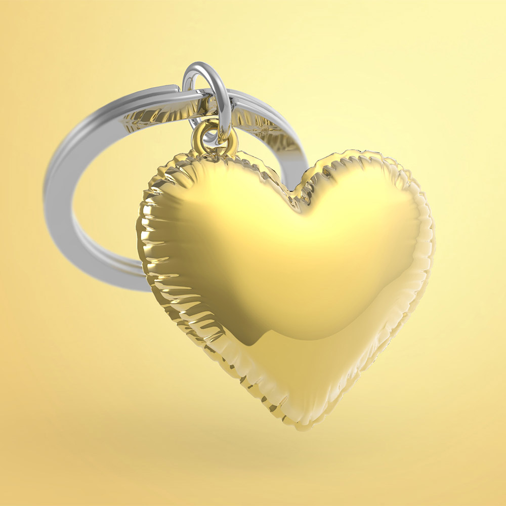 Party Balloon Heart Keychain