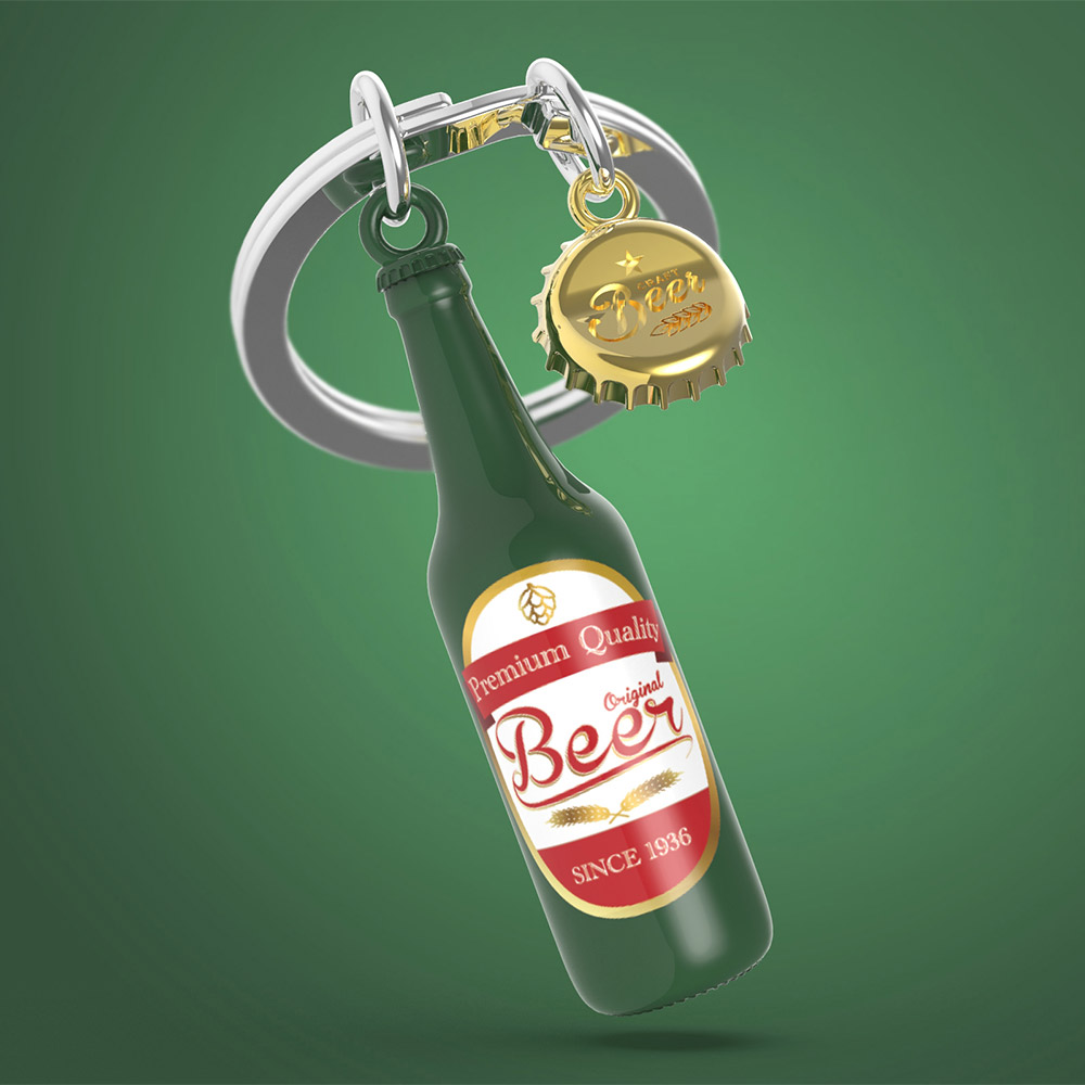 Beer Bottle Keychain