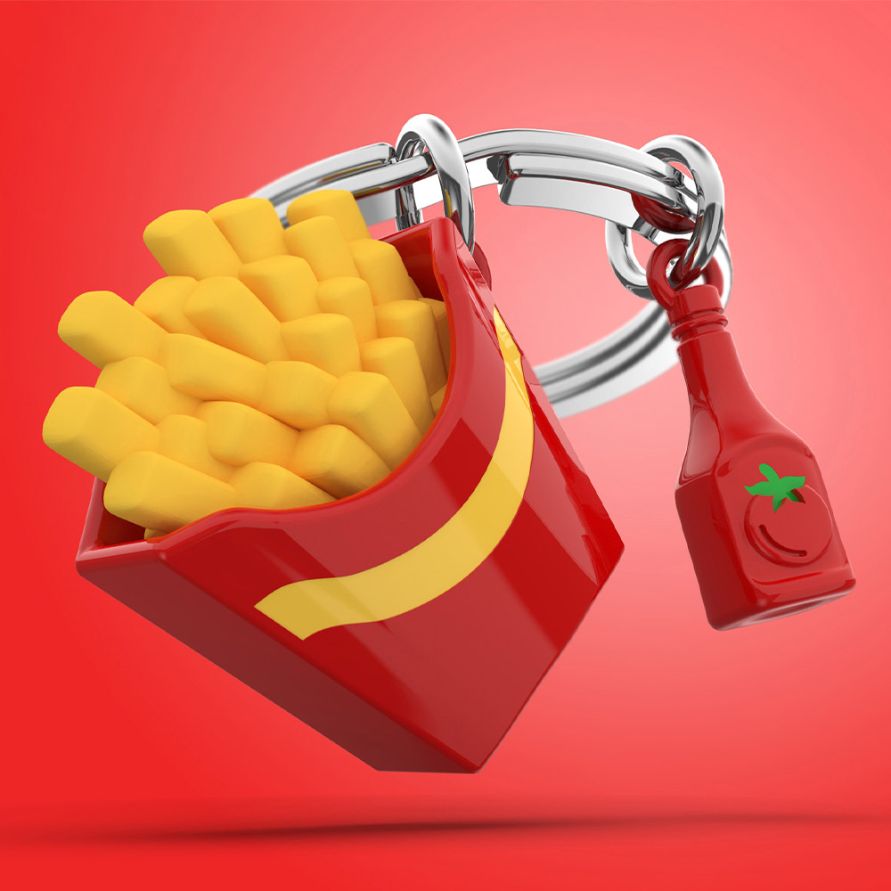 Fries & Ketchup Keychain
