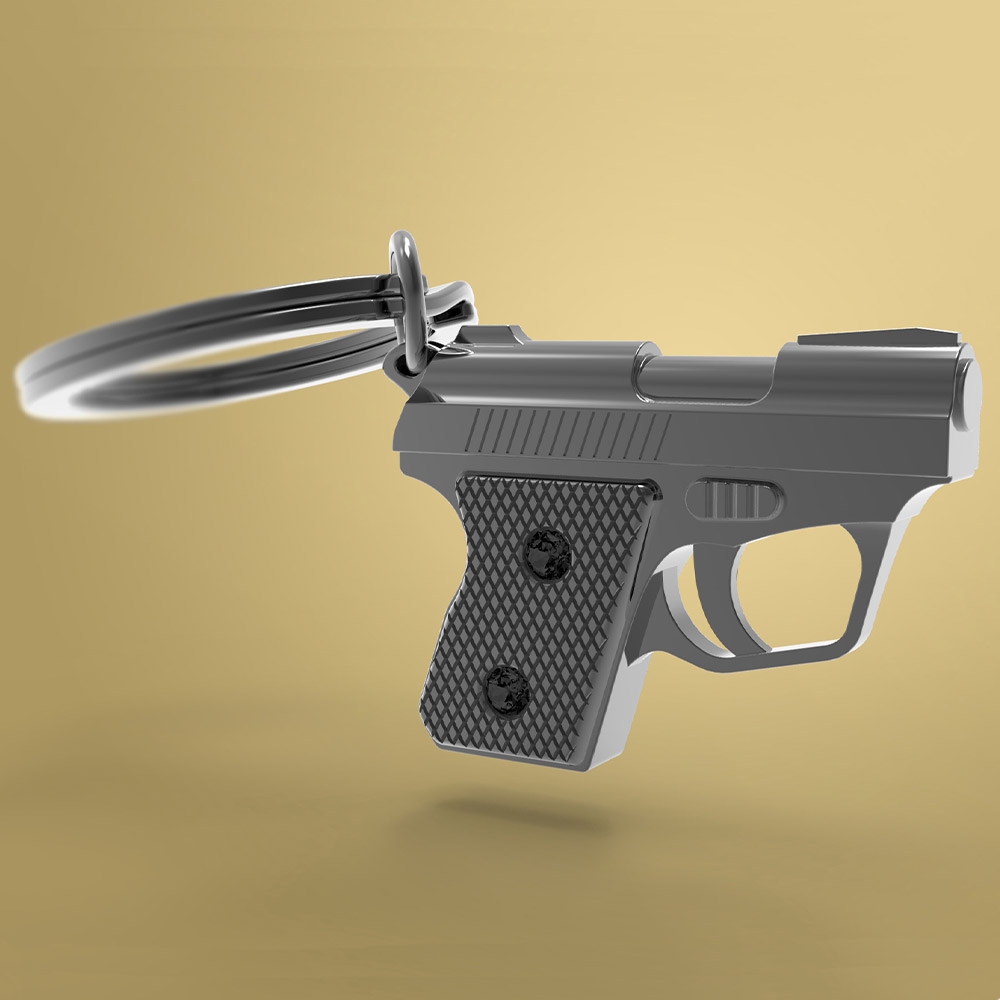 Gangsta Gun Keychain