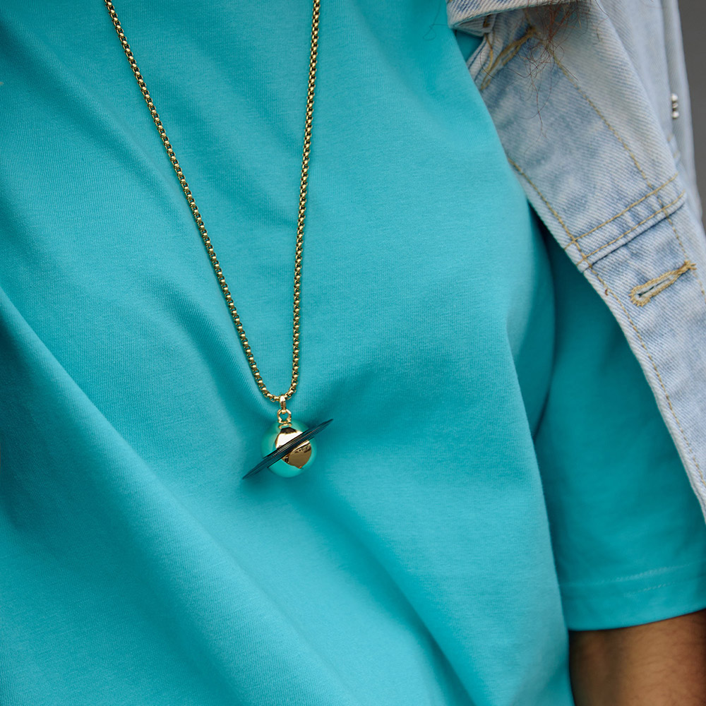 Saturn On-Shirt Necklace
