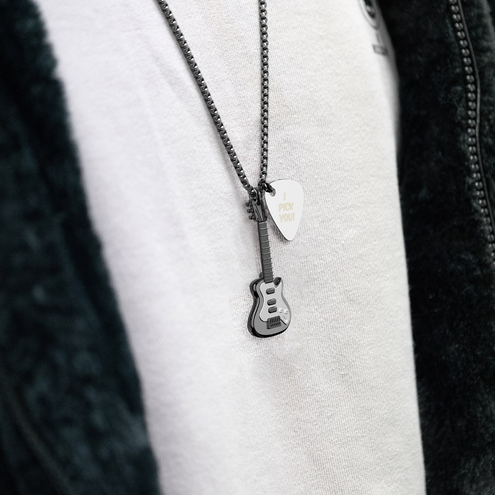 Guitar On-Shirt Necklace